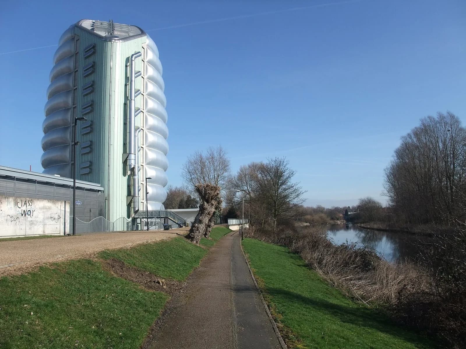 The National Space Centre on the north side of Leicester